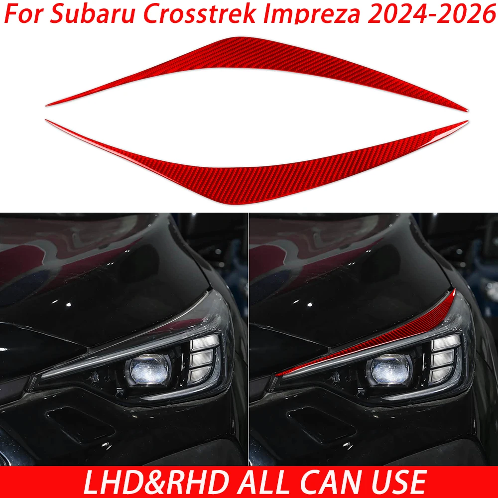 For Subaru Crosstrek Impreza 2024 2025 2026 Carbon Fiber Lamp Eyebrows  Car Interior Trim  Accessories Decorations Stickers