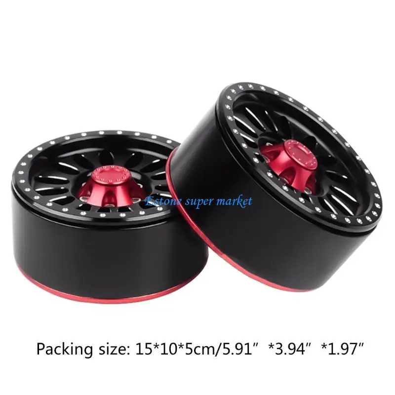 090B โลหะ RC อุปกรณ์เสริม Beadlock ดุมล้อสำหรับ Axial RC Crawler SCX10 สีดำ