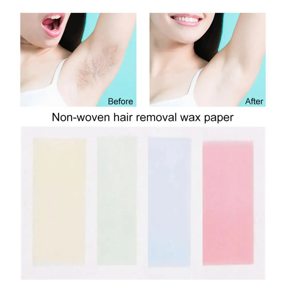 20 Pcs/Box Effective Hair Removal Wax Strips Breathable Fabric Women Hair Wax Strips Double-sided Hair-removing