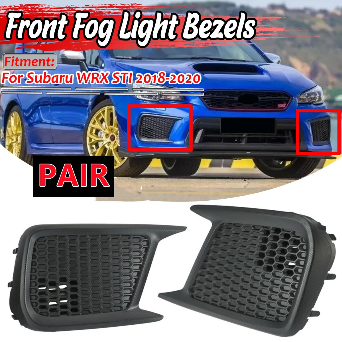 Car Front Grille Honeycomb Grille Cover Mesh Grill For Subaru WRX STI 2018-2020 57731VA400 57731VA410 Fog Light Grille Cover