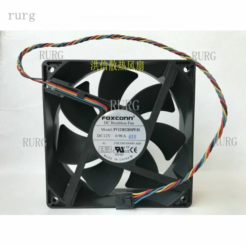

L 1 PC for FOXCONN Fan PV123812DSPF 01 DC 12V 0.90A 12038 12CM 4 wire 5 pin Dell fan
