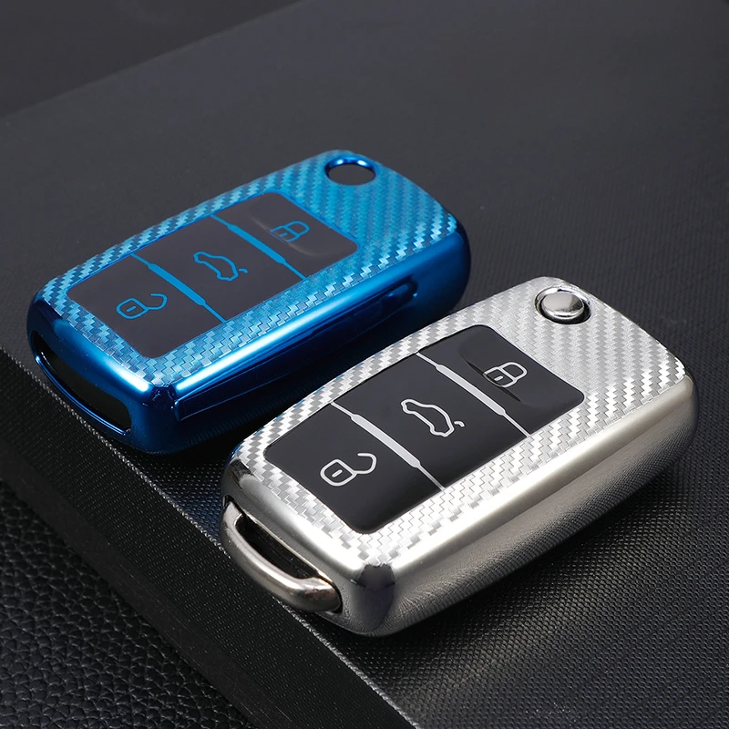 TPU Car Key Case Cover Fob Shell for VW Volkswagen Polo Tiguan Passat Golf MK Jetta for Skoda Kodiaq Superb Octavia Seat