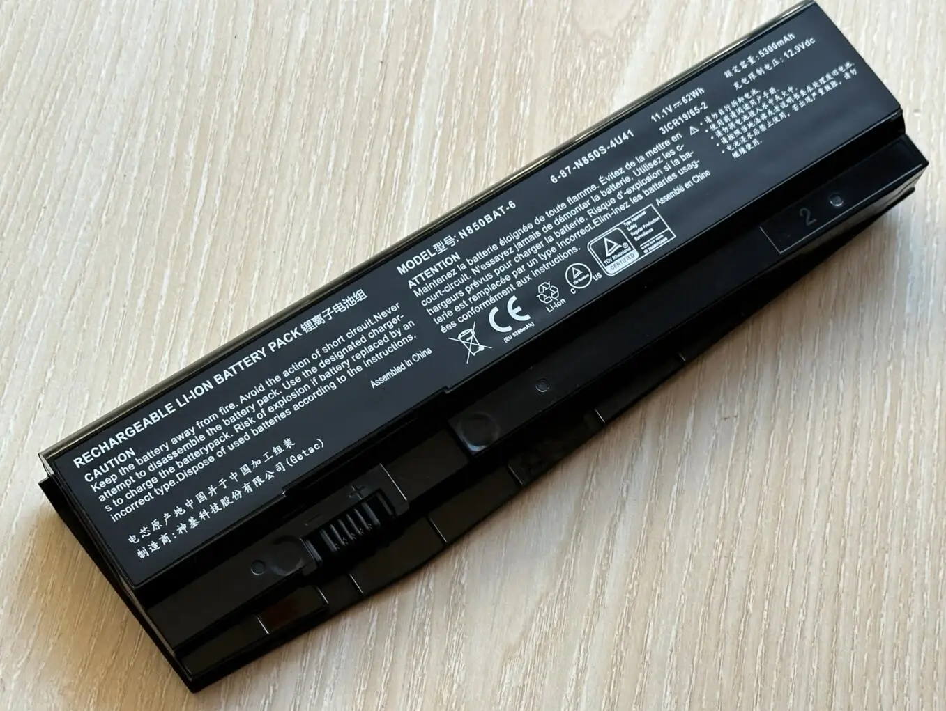 N850BAT-6 Laptop Battery For Clevo N850 N850HC N850HJ N870HC N870HJ1 N870HK1 N850HJ1 N850HK1 N850HN 11.1V 62WH 5600mAh