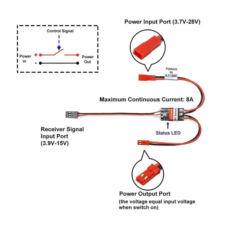 2-20A High Current Remote Control Electronic Switch 3-30v Aerial Model Plant Protection RC Drone Water Pump PWM Signal Control