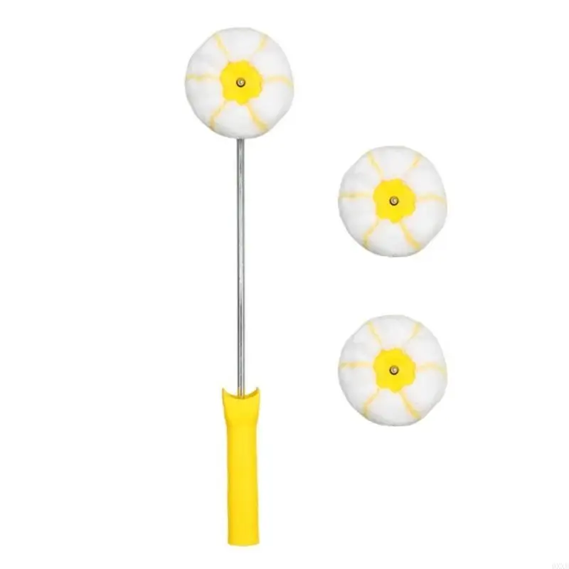 Drywalls Corner Trimming Roller Brush For Drywalls Includes 2 Replacement Heads 0XXB