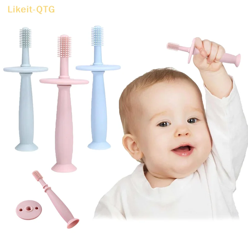 

НОВЫЙ 1 шт., детская зубная щетка на палец, мягкая силиконовая щетка для чистки зубов младенцев, пищевая силиконовая щетка Bebes, уход за полостью рта, детские товары