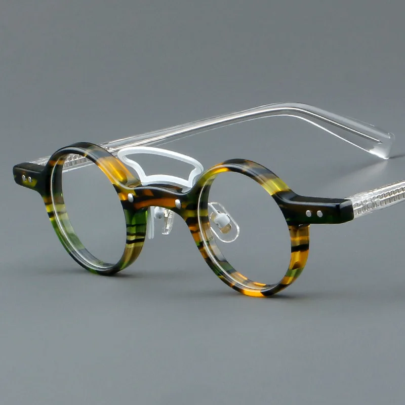 

35mm Acetate Small Round Reading Glasses Male Women Vintage Optical Eyeglasses Frame Men Prescription Spectacles Anti Reflection