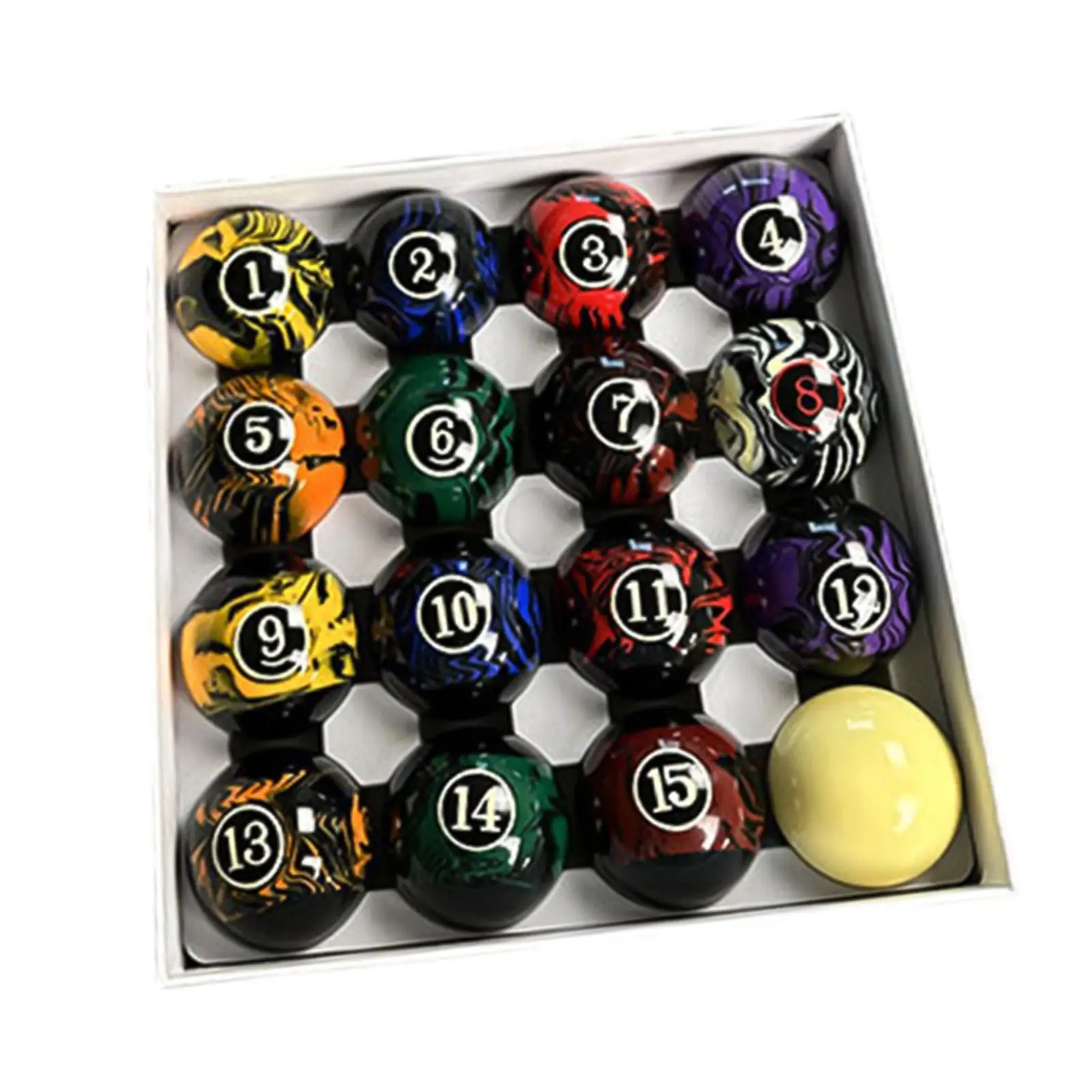 

Billiards Accessories Resin Numbered Balls Kit with Chalk and Glove for Indoor Outdoor Pool Table Games
