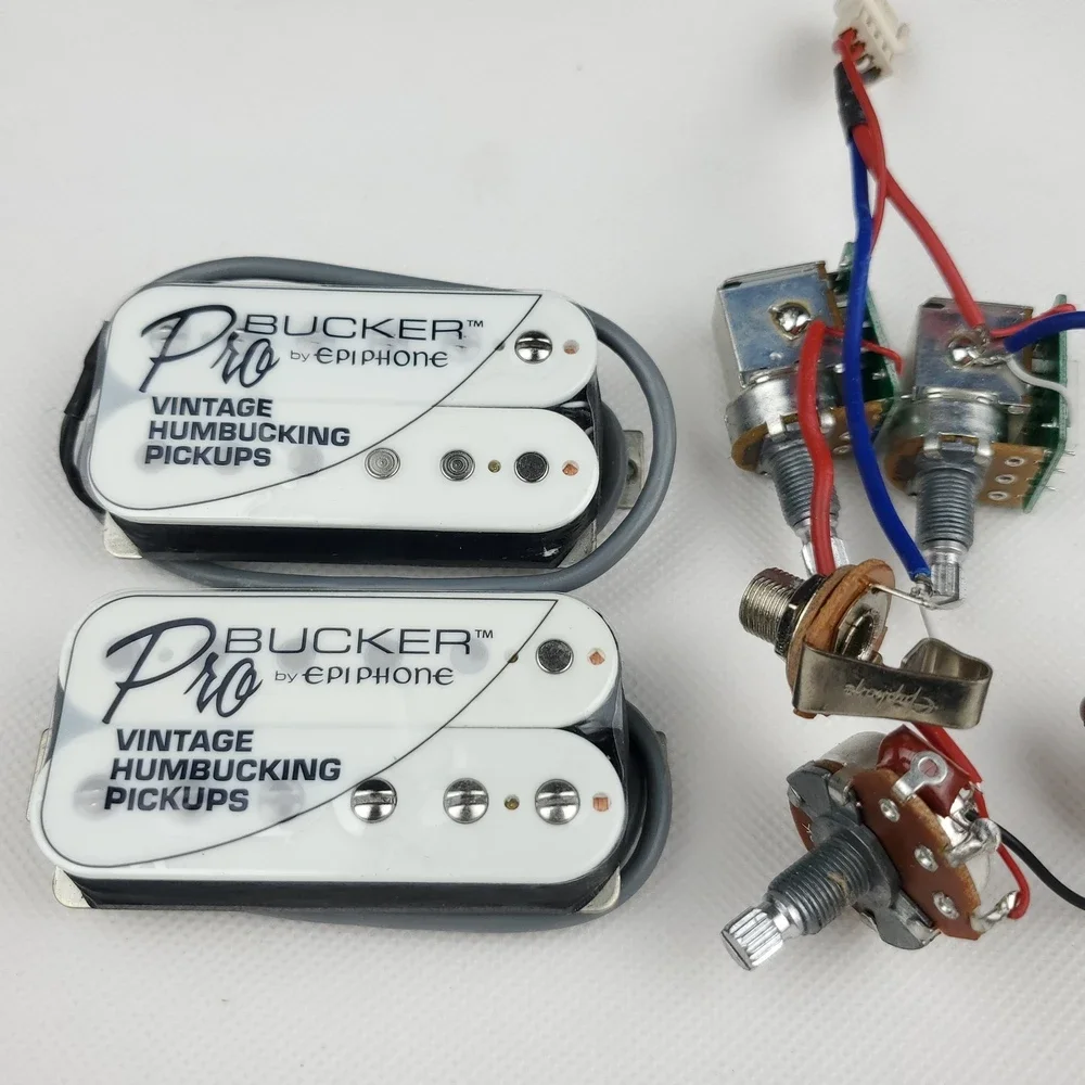 

1 Set Standard ProBucker Neck and Bridge Electric Guitar Black Humbucker Pickups with Pro Wiring Harness