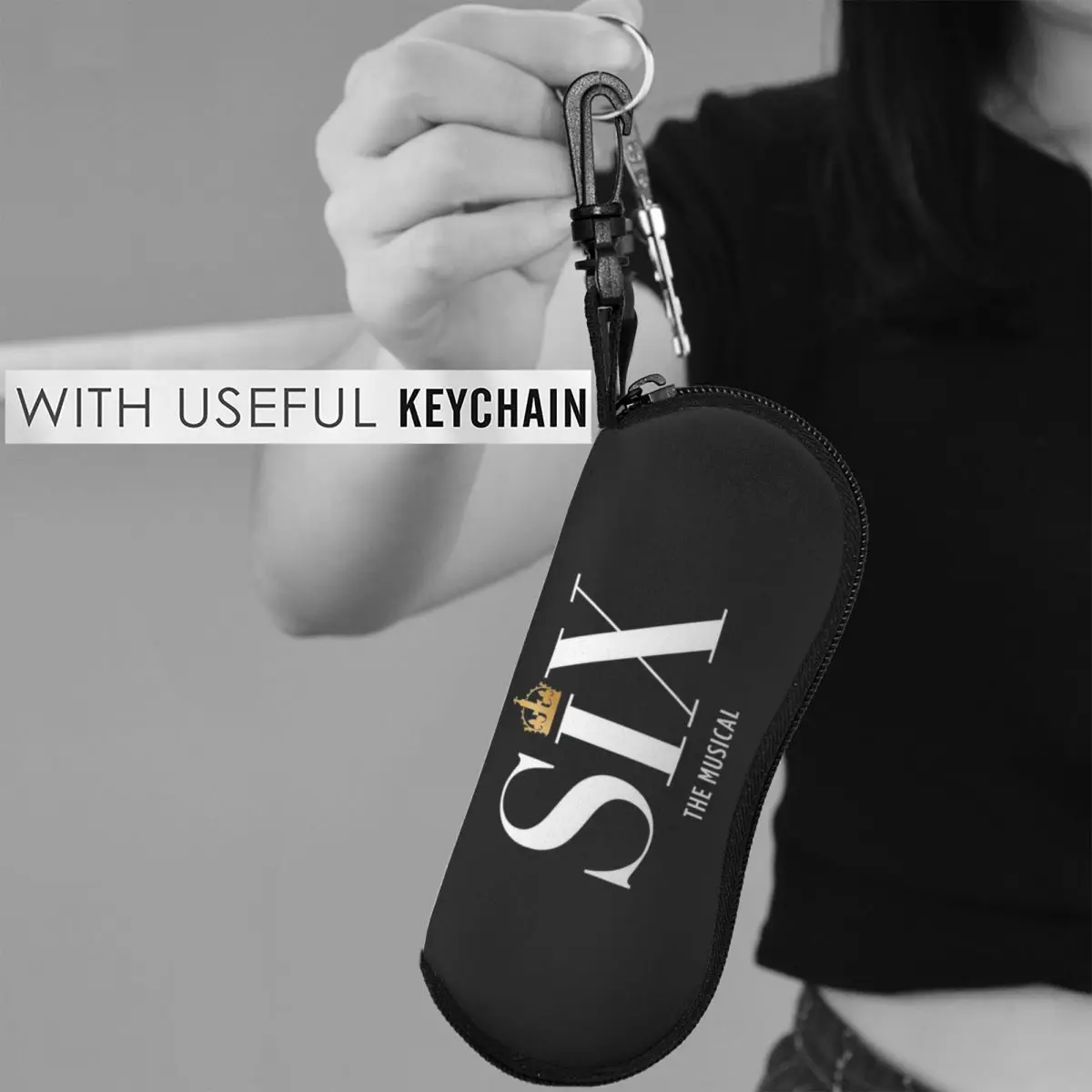 シックス・ザ・ミュージカル シェルメガネケース 保護サングラスボックス 女性 男性 ソフト眼鏡バッグポーチ