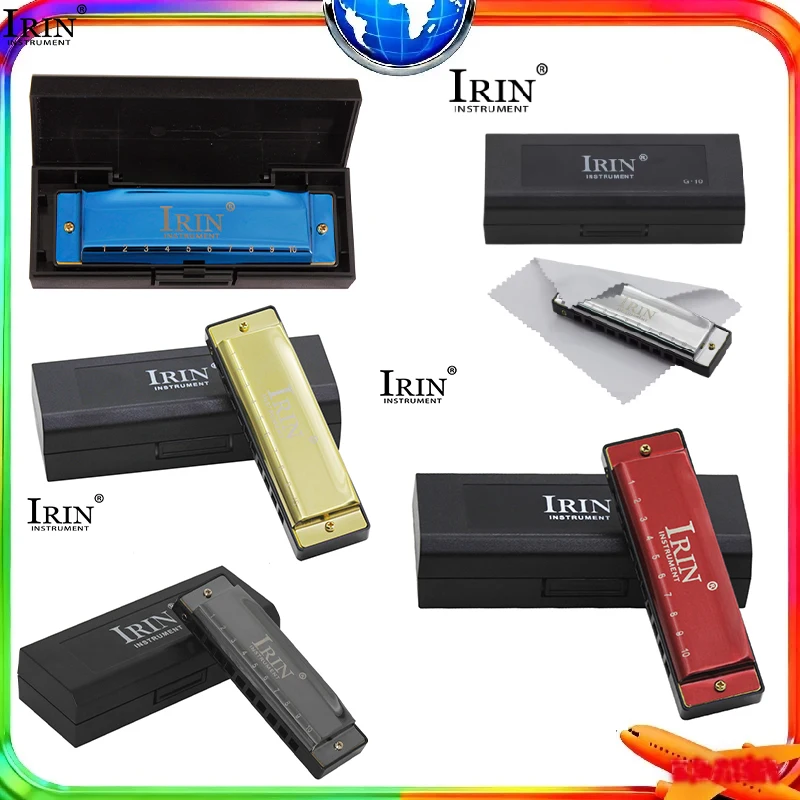Professional 10 Hole 20 Tone Harmonica Color C G Tone Harmonicas with Case Christmas Gift for Beginners Harmonica Hohner