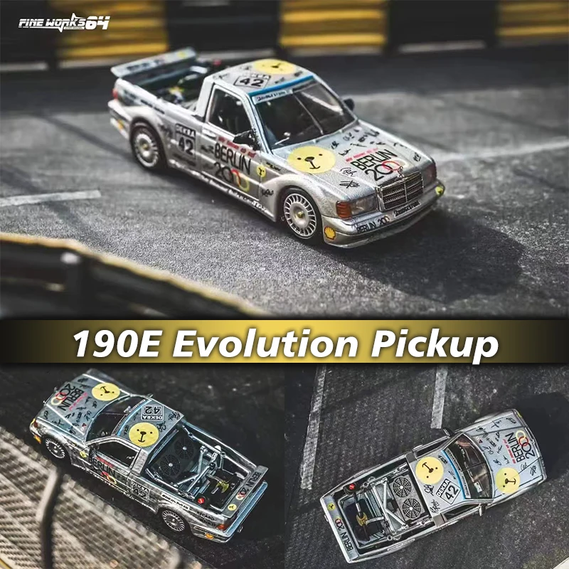 

PreSale FW 1:64 190E EVO II Modified Pickup Berlin Bear 2000 Diecast Diorama Car Model Collection Miniature Toys Fine Works