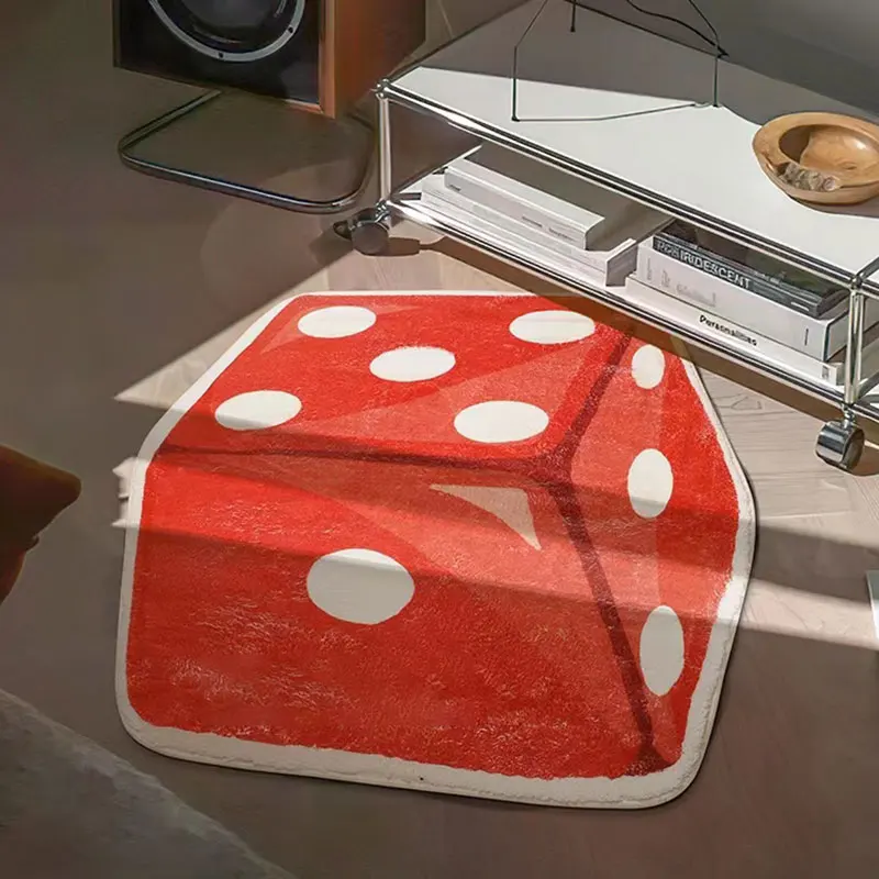 

Square Corner Dot Dice Carpet Large Event Game Floor Mat Red Bedroom Cloakroom Aesthetic Design Rug Room Decoration 양탄자