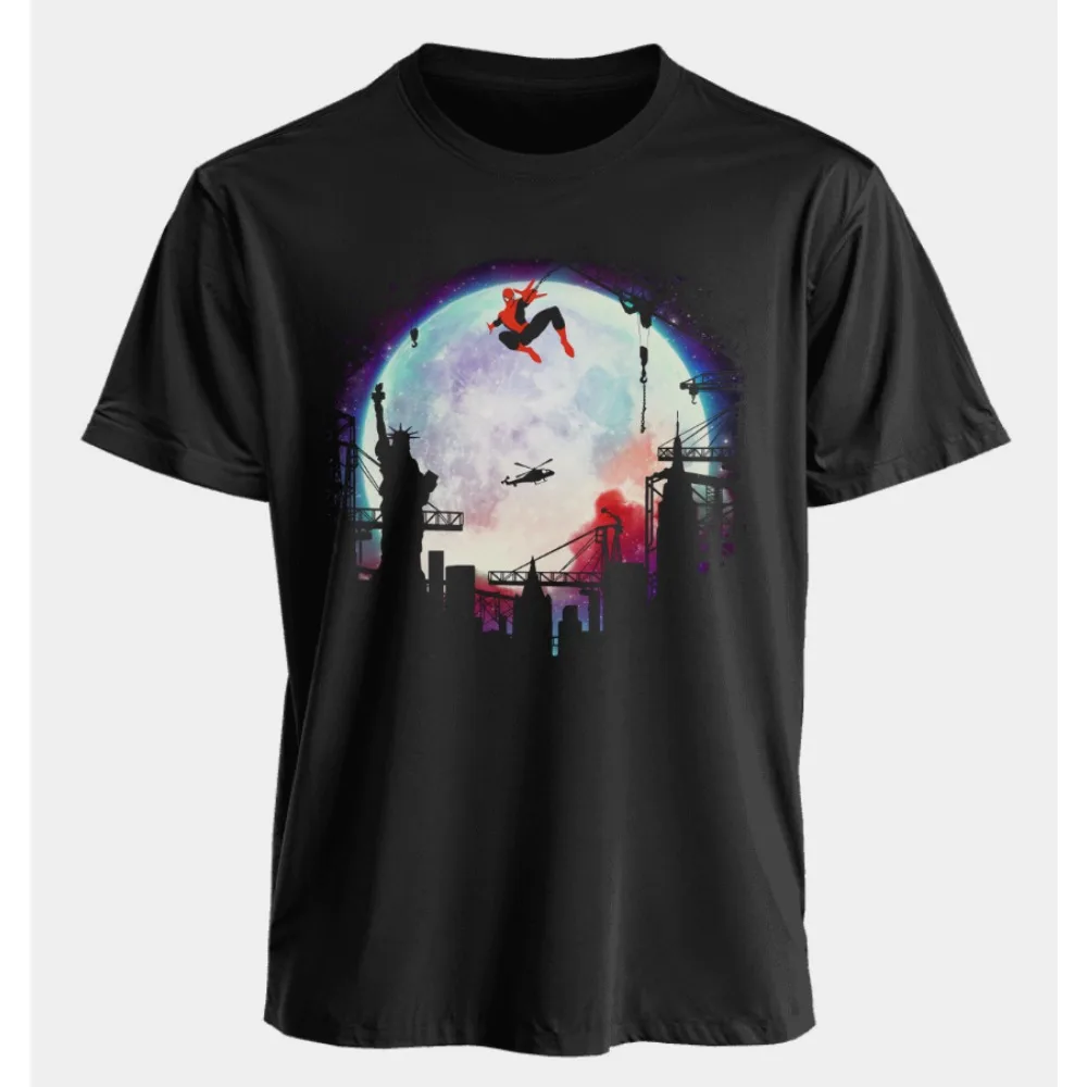 

Marvel Men's and Women's T-shirts - Spider-Man Summer American Spring and Autumn Sporty Fitness Couple Short-sleeved Shirts