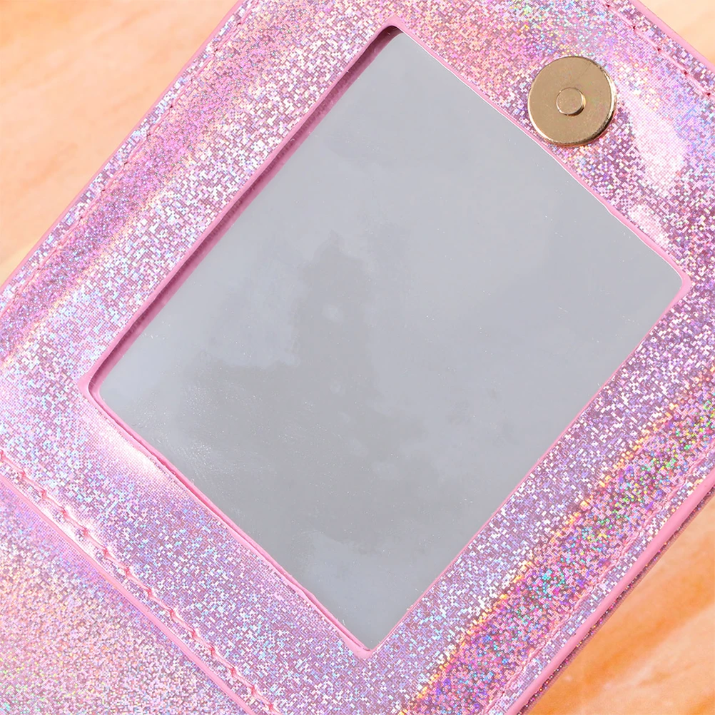 

Love Shape Embroidery Pouch Pink Portable Makeup Bag Mirror Pu Lipstick Organizer Small Bag For Travel Gym Business