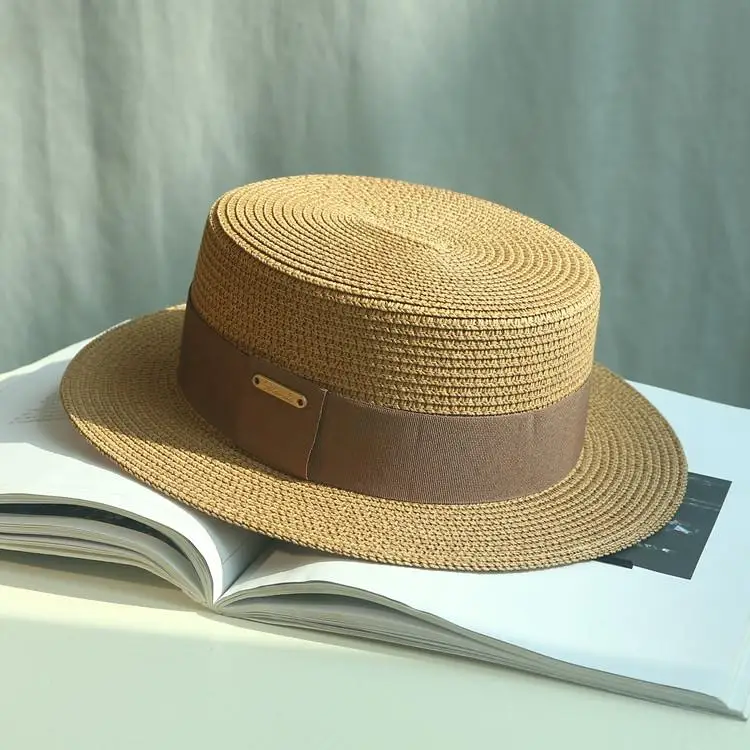 Original 2026 New Style Women's Casual Sunshade Straw Hat Flat Top Relaxing Feeling Retro Fashionable Travel Cap Spring Season