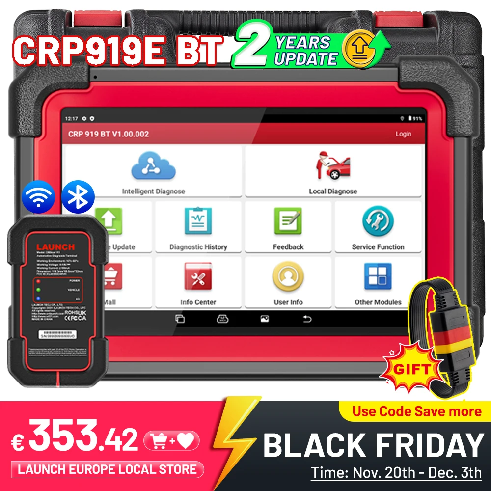 LAUNCH-escáner X431 CRP919E BT OBD2 CAN FD DOIP 31, sistema completo de reinicio, codificación ECU, herramientas de escaneo de diagnóstico bidireccional para coche