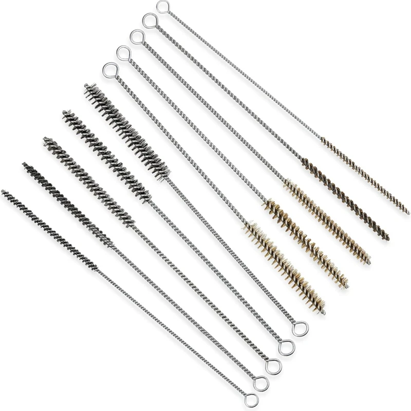 10 Pieces Wire Tube Brushes For Cleaning Pipe Tube Brass Brush Brass Pipe Cleaning Brush Wire Pipe Cleaner Brush,5 Sizes