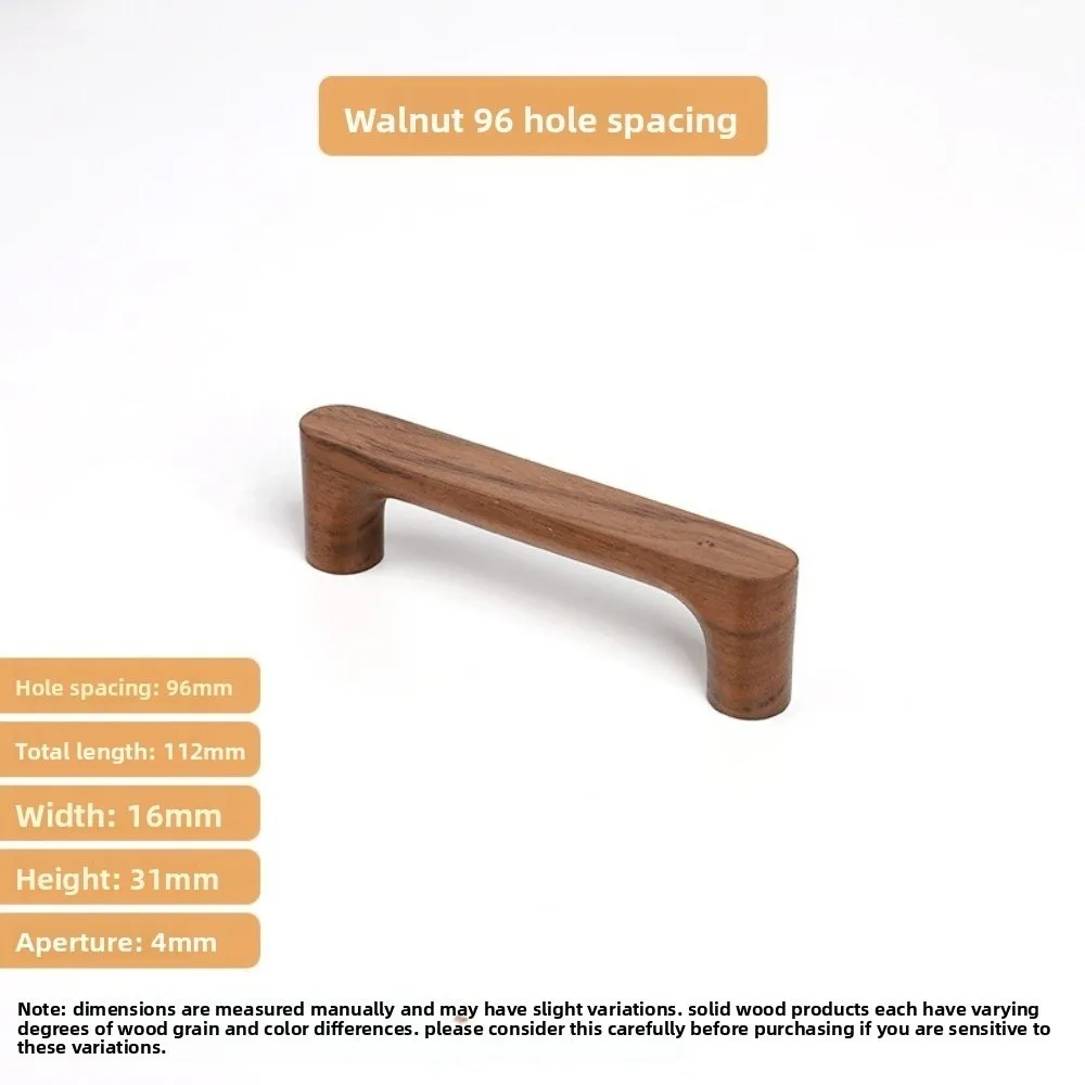 

Minimalist Nordic Style Cabinet Handles Walnut Wood Eco-Friendly Furniture Pulls 96mm Rounded Edges Drawer Pulls Home Decor