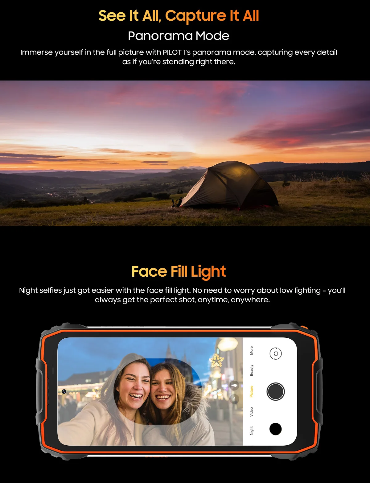 Blackview Oscal PILOT 1 Rugged phone 6.67-inch HD+ 90Hz Display 15000mAh 5W BOX Speaker NFC 6GB 256GB Helio G81 CPU Cellphone