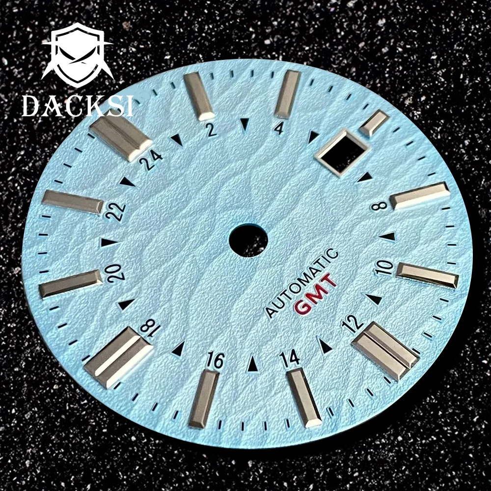 DACKSI Fit for NH35 Movement Luminous 33.5mm Sterile Automatic Watch Dial Face Hands Set Date Window Wristwatch Parts Accessorie