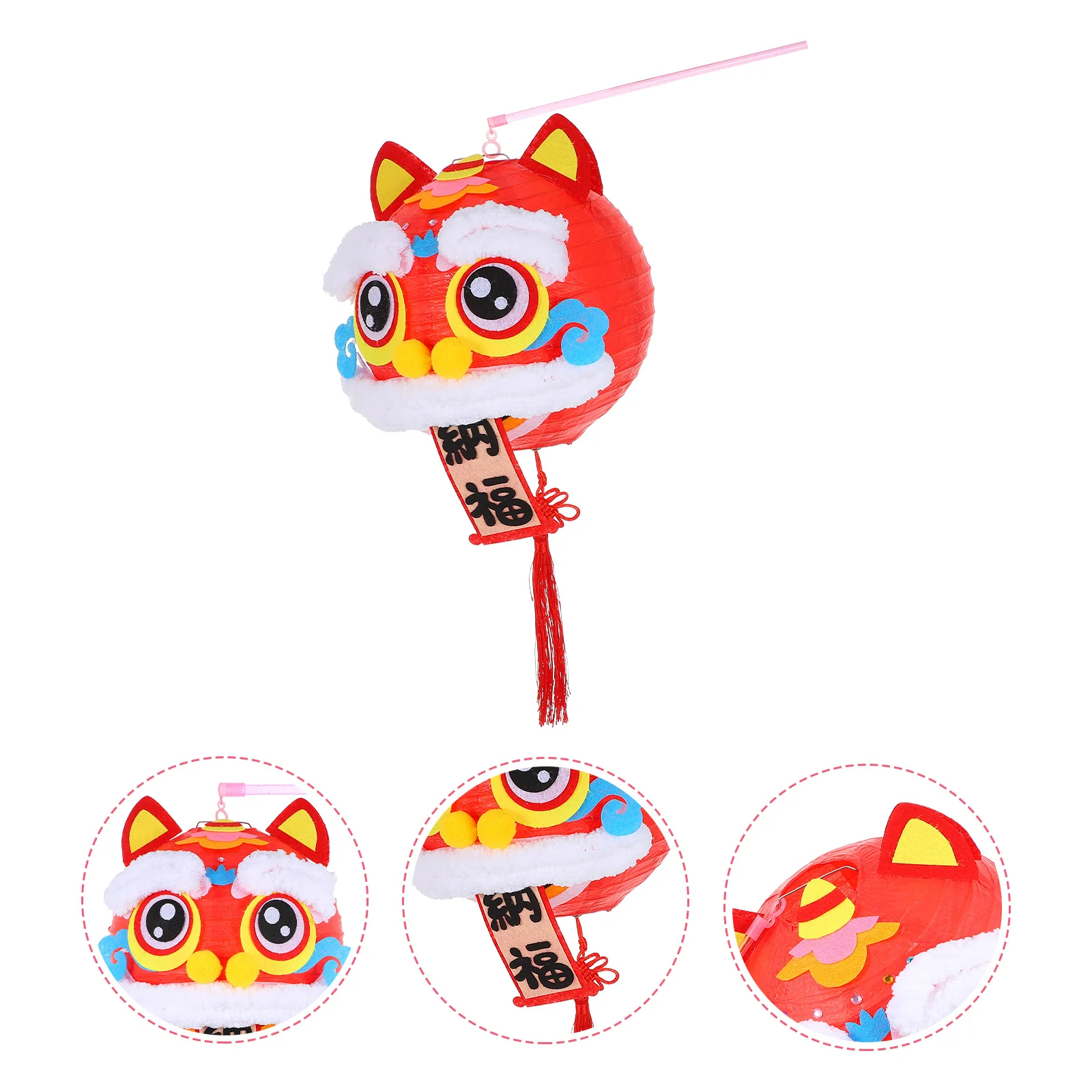 

DIY Materials for Lion Lantern Handmade Craft Kit Kids Lantern Decoration Style Festival Party Home Ornament