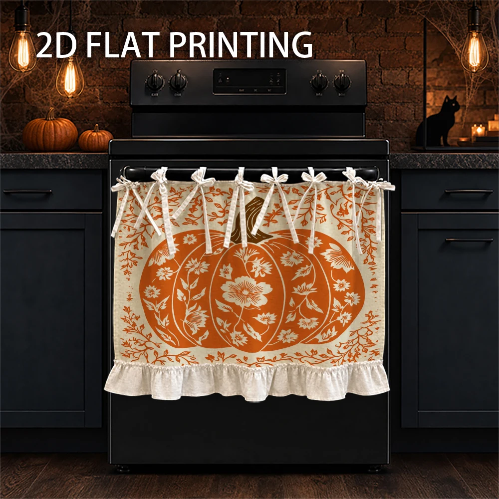 1PC Kitchen Curtain-Cabinet Curtain-Apron. Featuring a floral pumpkin print. Perfect Home Decoration