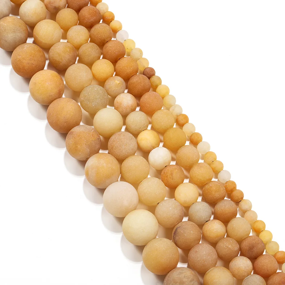 Matte Old Yellow Jade 4 6 8 10 12mm DIY Jewelry Accessories Matte Old Yellow Jade Loose Beads Semi Finished Beads Wholesale