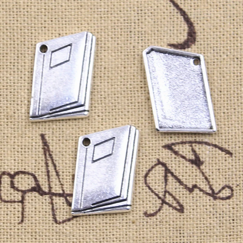 25 stücke Charms Schule Buch 18x13mm Antike Silber Farbe Anhänger DIY Handwerk, Die Entdeckungen Handmade Tibetischen Schmuck