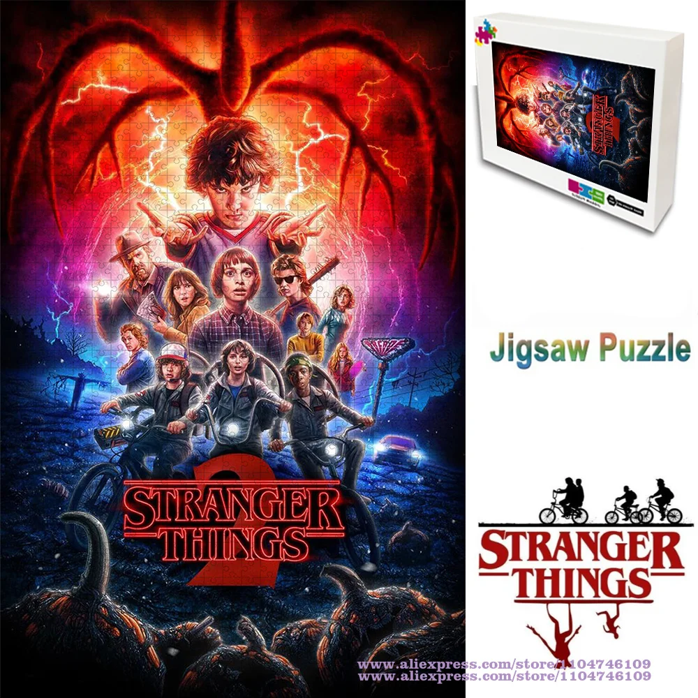 

Stranger Things Puzzle Jigsaw Classic Movie Puzzles 108/200/300/500/1000/1500Pcs Intelligence Puzzles Christmas Unique Gift