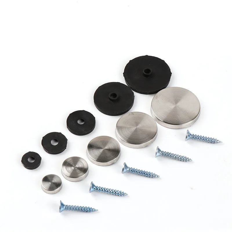 100Pcs/Lot  12mm 16mm 22mm Diameter Stainless Steel Cap Cover Decorative Mirror Screws Display Mirror