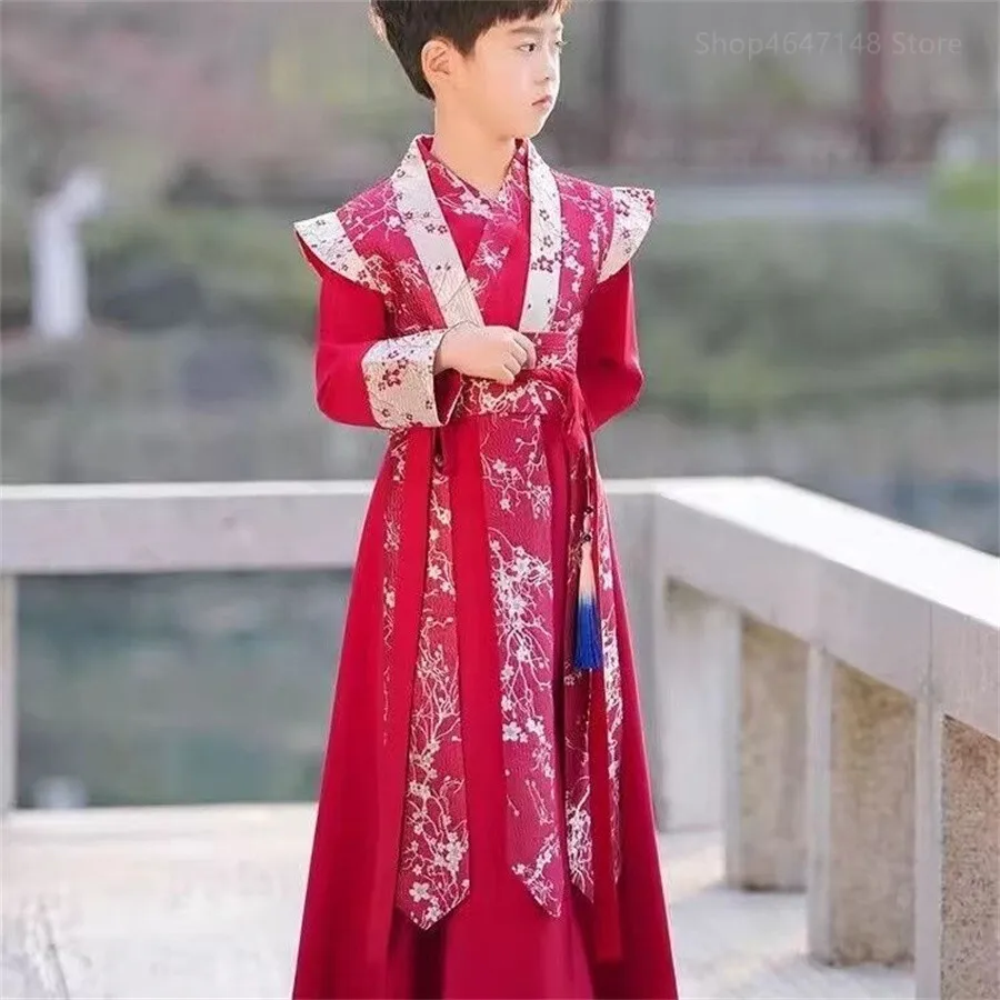 Boys autumn Hanfu Stage Outfit Chinese Dress Baby Boy New Year Tang Suit Children Ancient Chinese Traditional Costume For Kids