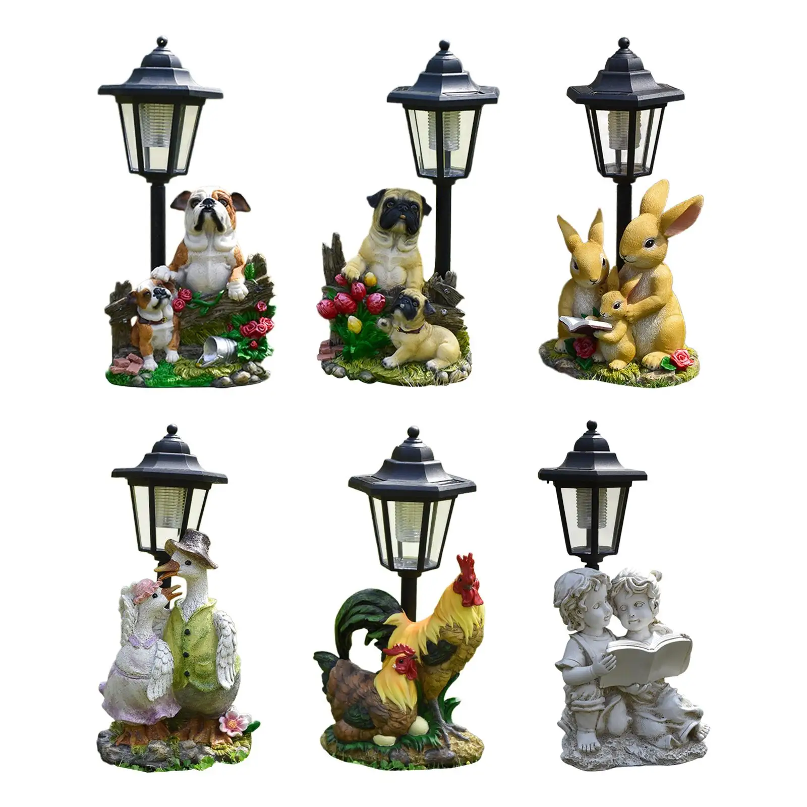 

Patio Figurine Solar Powered Light Lovely Lawn Ornament for Yard Porch Decor