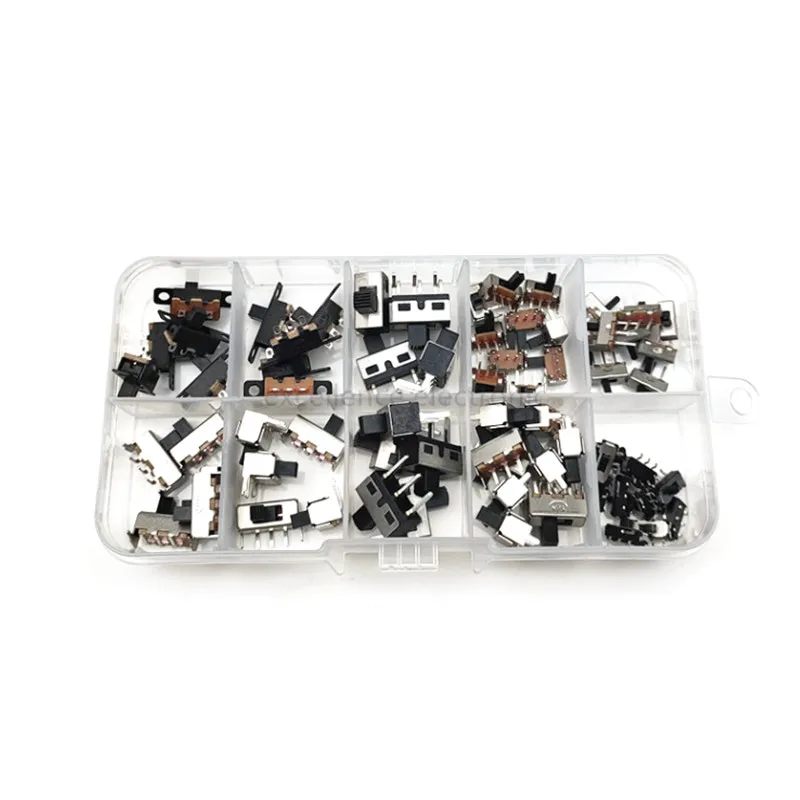 70 sztuk/pudło mikro przełącznik dwupozycyjny Mini przełącznik suwakowy przerywacz On-Off Mini przełącznik suwakowy do montażu PCB Diy małe przełącznik elektroniczny