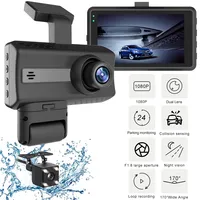 Dash Cam Dual Lens 1080P UHD Recording Car Camera DVR Night Vision WDR Built-In G-Sensor Motion Detection 24Hr Parking Monitor