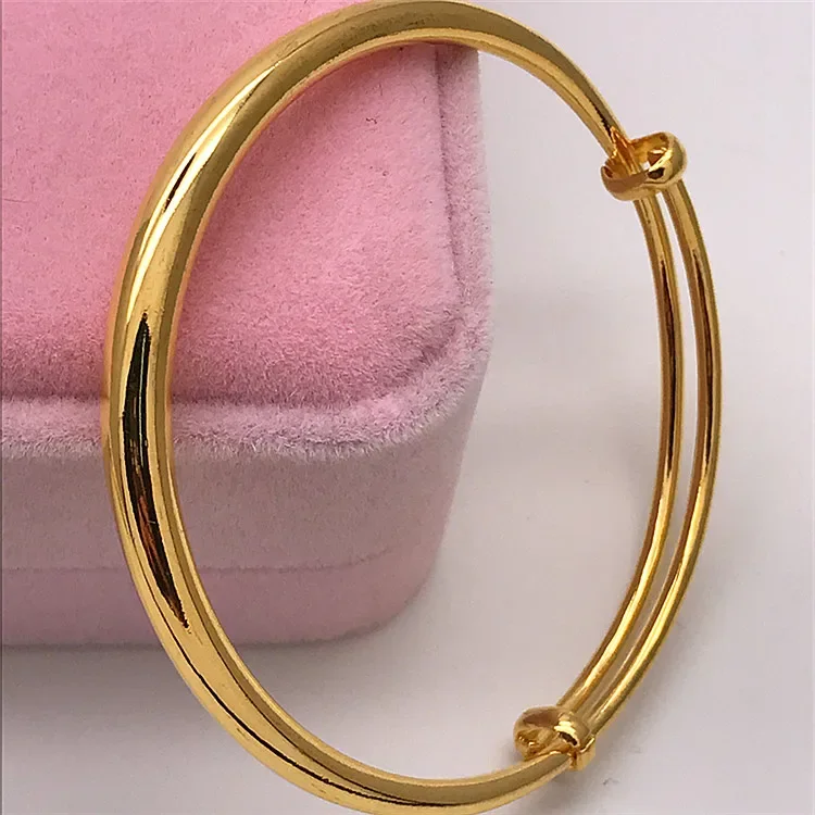 Push-Pull Bucket Bracelet Women's Pure Gold Jewelry Gift Waterproof of Glossy Starry Plated 24K Real Gold 18K Bracelet Never Fad