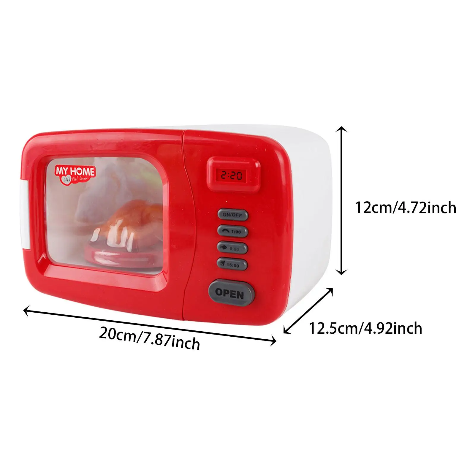 Mini Microwave Oven Playset Basic Skills Learning Pretend Play Kitchen Toys Children Simulation Microwave Toy Cooking Role Play
