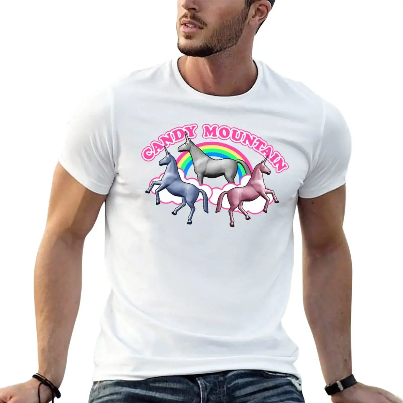 New charlie the unicorn candy mountain filmcow T-Shirt new edition for a boy graphic tee shirt vintage mens clothes