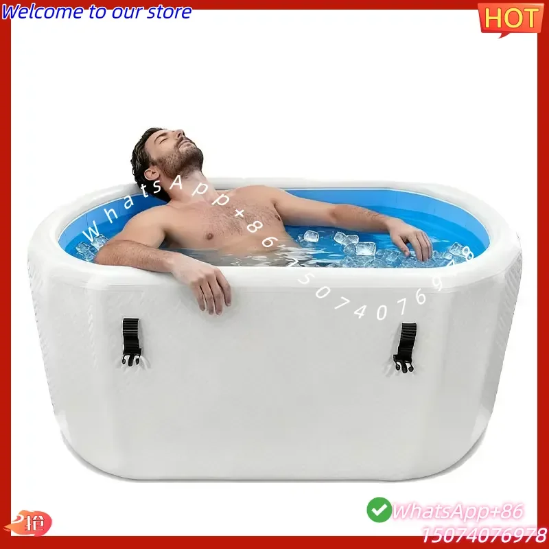2026New Customization Outdoor Inflatable PVC Cold Plunge 8cm Drop Stitch Ice Bath Tub for Home Gym Use Sports Recovery