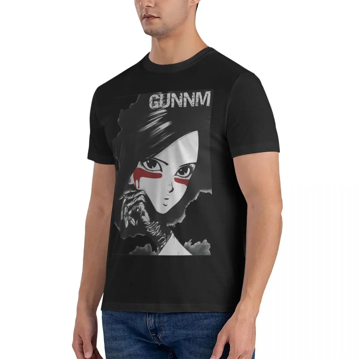 Gunnm - Gally - Alita (White) T-Shirts for  Battle Angel Unique 100% Cotton Tees Round Neck Short Sleeve T Shirt 4XL 5XL Clothes