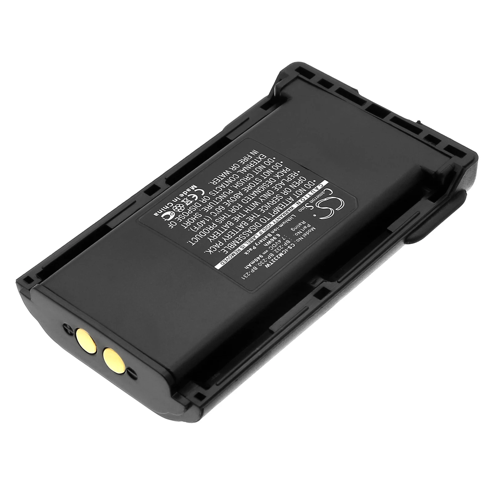 CS Replacement Battery for Icom IC-A14,IC-F14,IC-F14S,IC-F24,IC-F3021,IC-F3021T,IC-F4021T,IC-F3011, PN:BP-232 940mAh / 6.96Wh