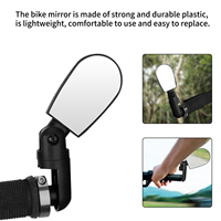 2pcs Bike Rearview Mirror Handlebar End Mounted Adjustable Rear View Glass Mirror Bicycle Accessories  Blue