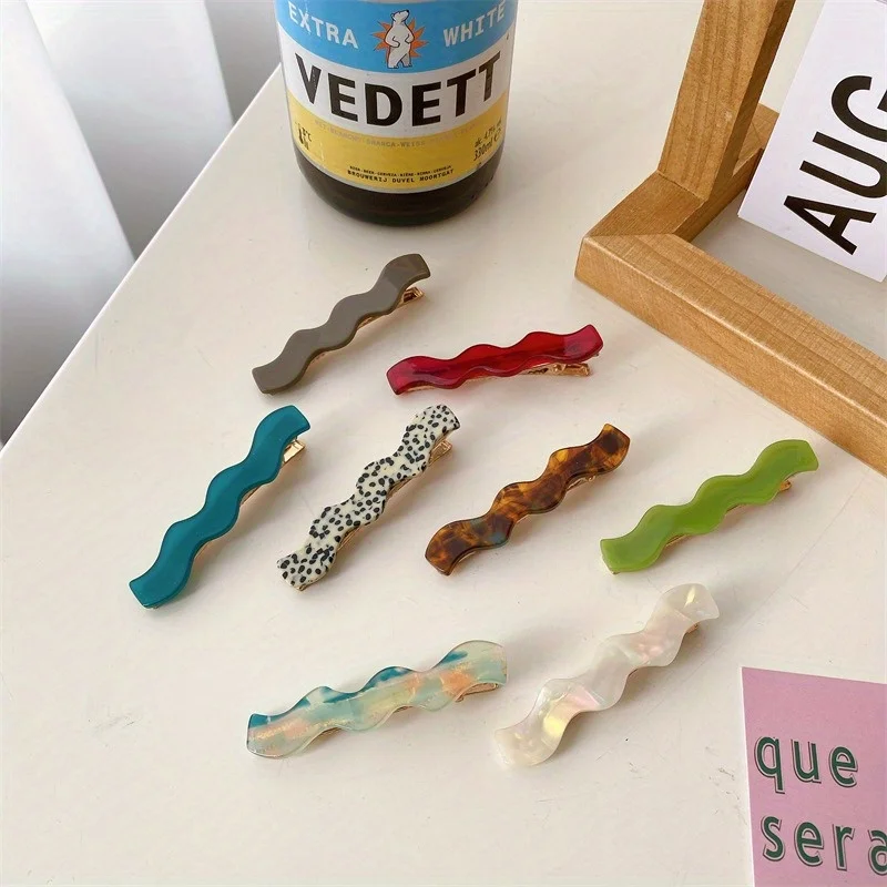 Stylish French Design Tortoise Shell Celluloid Hair Barrette for Women and Daily Use - Acetic Acid Hair Accessories