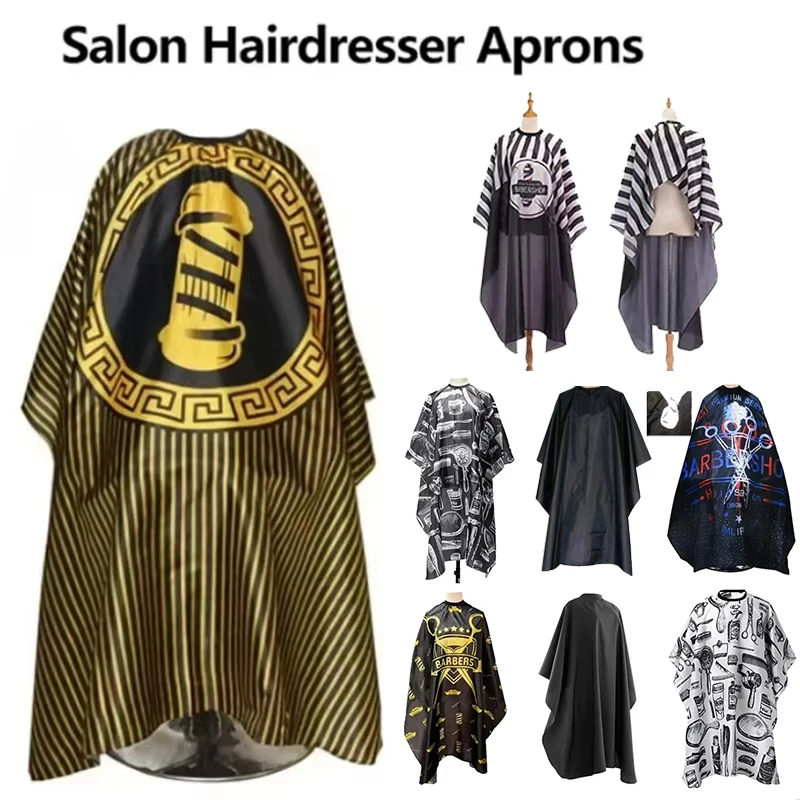 Professional Hairdressing Apron Waterproof Haircut Cape Retro Salon Barber Stylist Pattern Cutting Cloth for Hairdressing