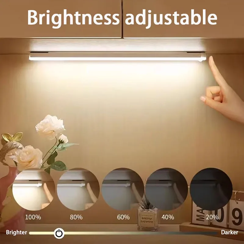 LED Motion Sensor Lights USB Charging Magnetic Installation Human Body Sensor Night Light for Storage Cabinet Stairs Hallway