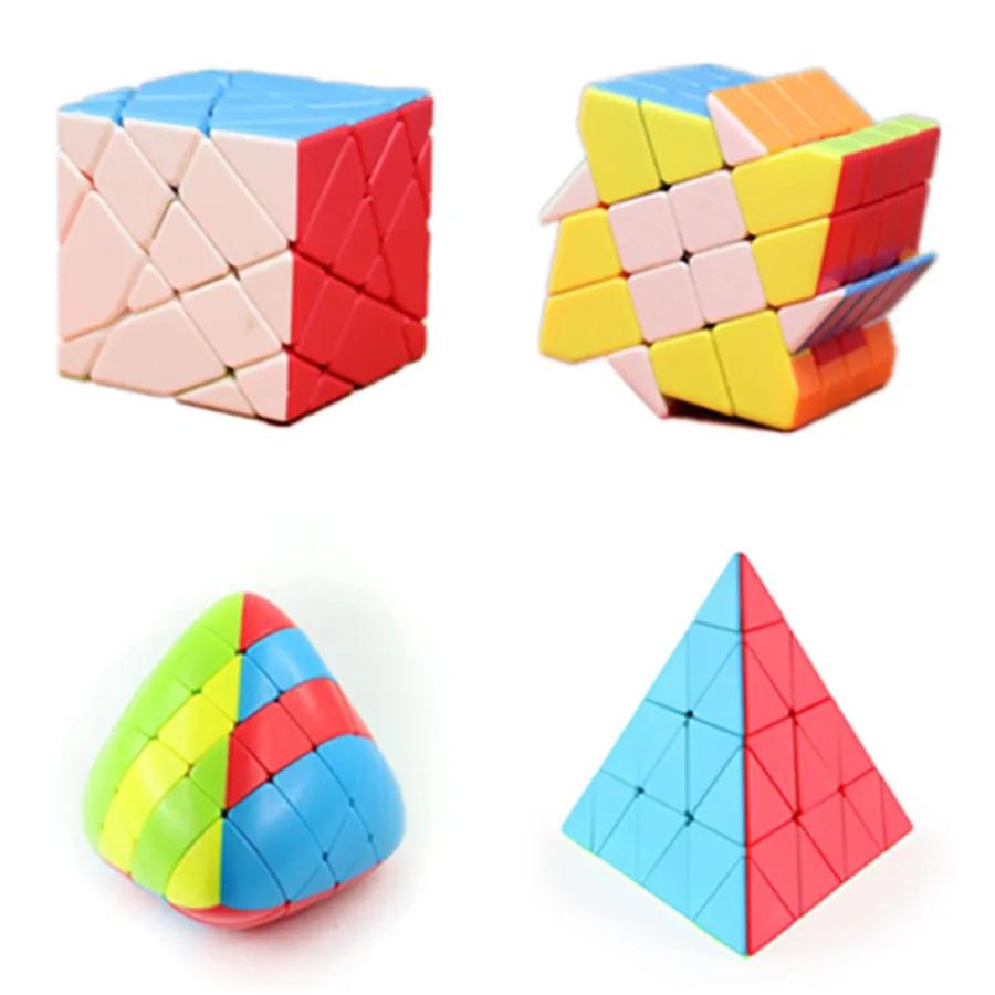 Fanxin 4x4 Pyramid/Axis/Windmill/Fisher/Mastermorphix Stickerless Magic Cube Educational Toys Magic Cubes For Kids Children