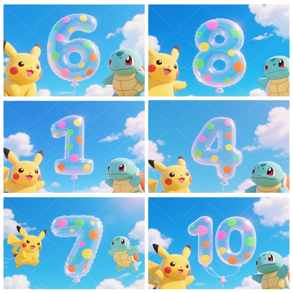 

Pikachu Pokemon Pokémon Theme Birthday Party Decoration Background Kids Boy Baby Shower Photography Backdrop Banner Vinyl Poster