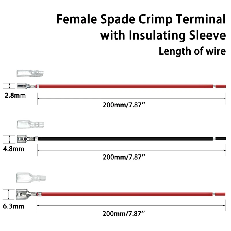 AT19-30PCS 2.8Mm/4.8Mm/6.3Mm Vrouwelijke Luidsprekerkabel Connectors Met Isolatie Mouw Luidspreker connector Quick Splice Kit