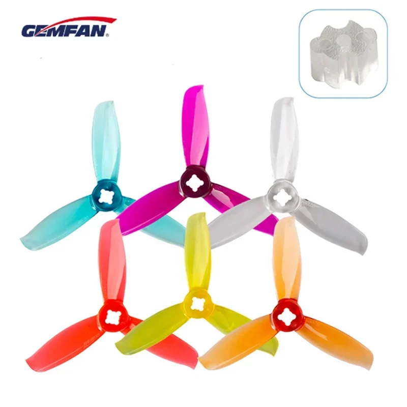 Gemfan 3028 WinDancer PC 3 Blade Propeller, 10 Pairs, Random Color, 3 Inch 5mm Bore