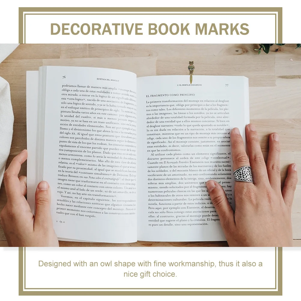 

2Pcs Owl Shaped Bookmarks Zinc Alloy Lightweight Metal Bookmark for Students Decorative Book Page Holder Elegant Retro Owl